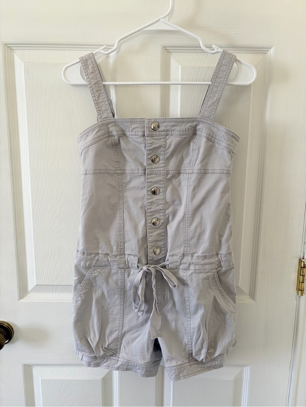 Juicy Couture Light Gray Button-Front One-Piece Romper